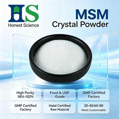 食品グレードのMSM結晶粉末メチルスルホニルメタンジメチルスルホン
